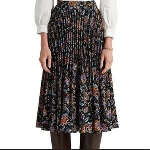 Lauren Ralph Lauren Paisley Accordian Pleat Midi Skirt